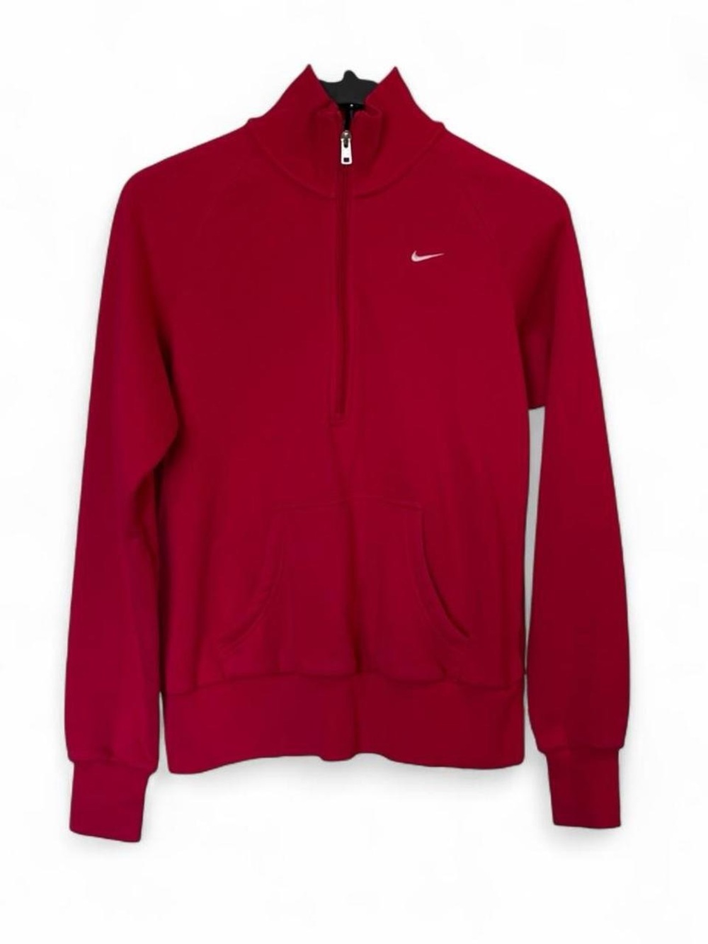 Nike The Athletic Dept. Women's L Pink Fleece 1/4 Zip Sweatshirt Logo Pockets